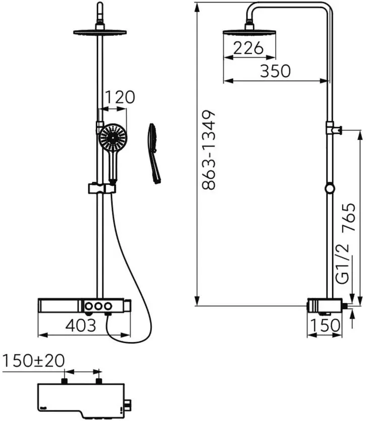 Душевой гарнитур F-Design Tempra FD5-TMP-7U-13 (Chrome)