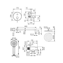 Душевой гарнитур F-Design Zaffiro FD1-ZFR-7PSET1-22 (Black) Thumb