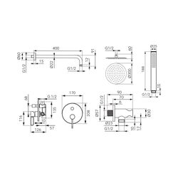Set de dus F-Design Zaffiro Gold FD1-ZFR-7PSET1-55 (Golden) Thumb
