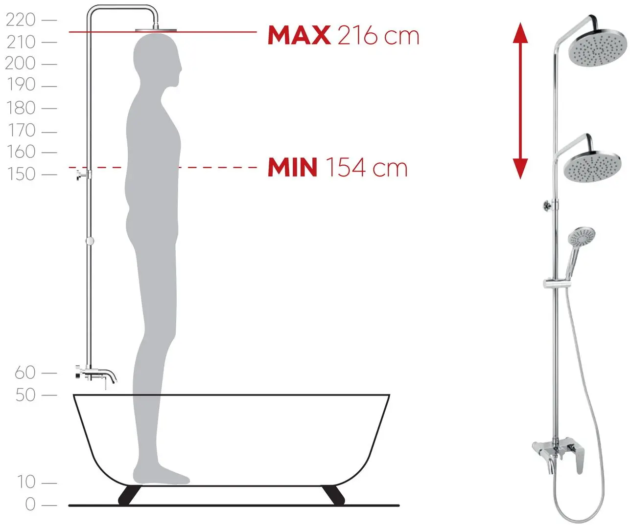 Set de dus Ferro Algeo NP78-BAG13U (Chrome)