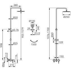 Set de dus Ferro Fiesta NP79-BFI13U (Chrome) Thumb
