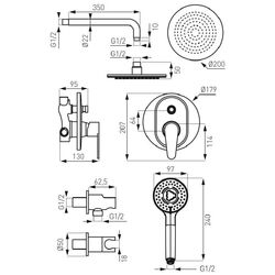 Sistem de dus Ferro SET-ROT1-P (Chrom) Thumb