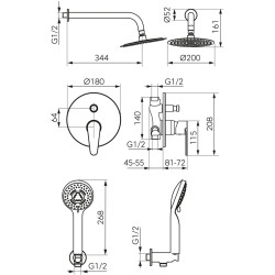 Душевой гарнитур Ferro Algeo BAG7PBL-SET1-S (Black) Thumb