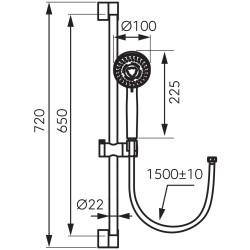 Душевой гарнитур Ferro Horn N370BL-B (Matt Black) Thumb