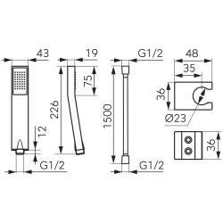 Душевой гарнитур Ferro Jive U155GM (Gun Metal) Thumb