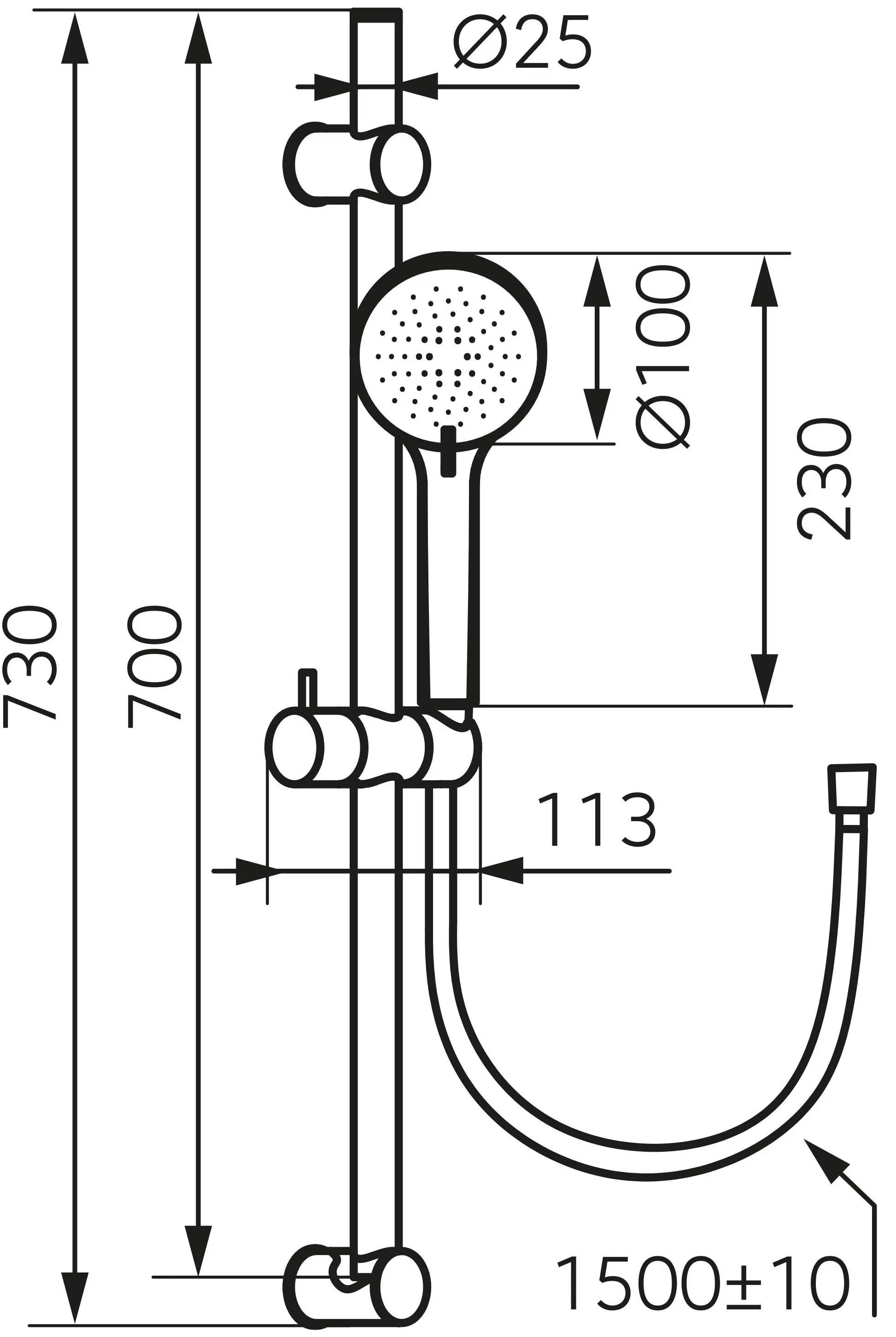 Set de dus Ferro Rillo N365GM (Gun Metal)