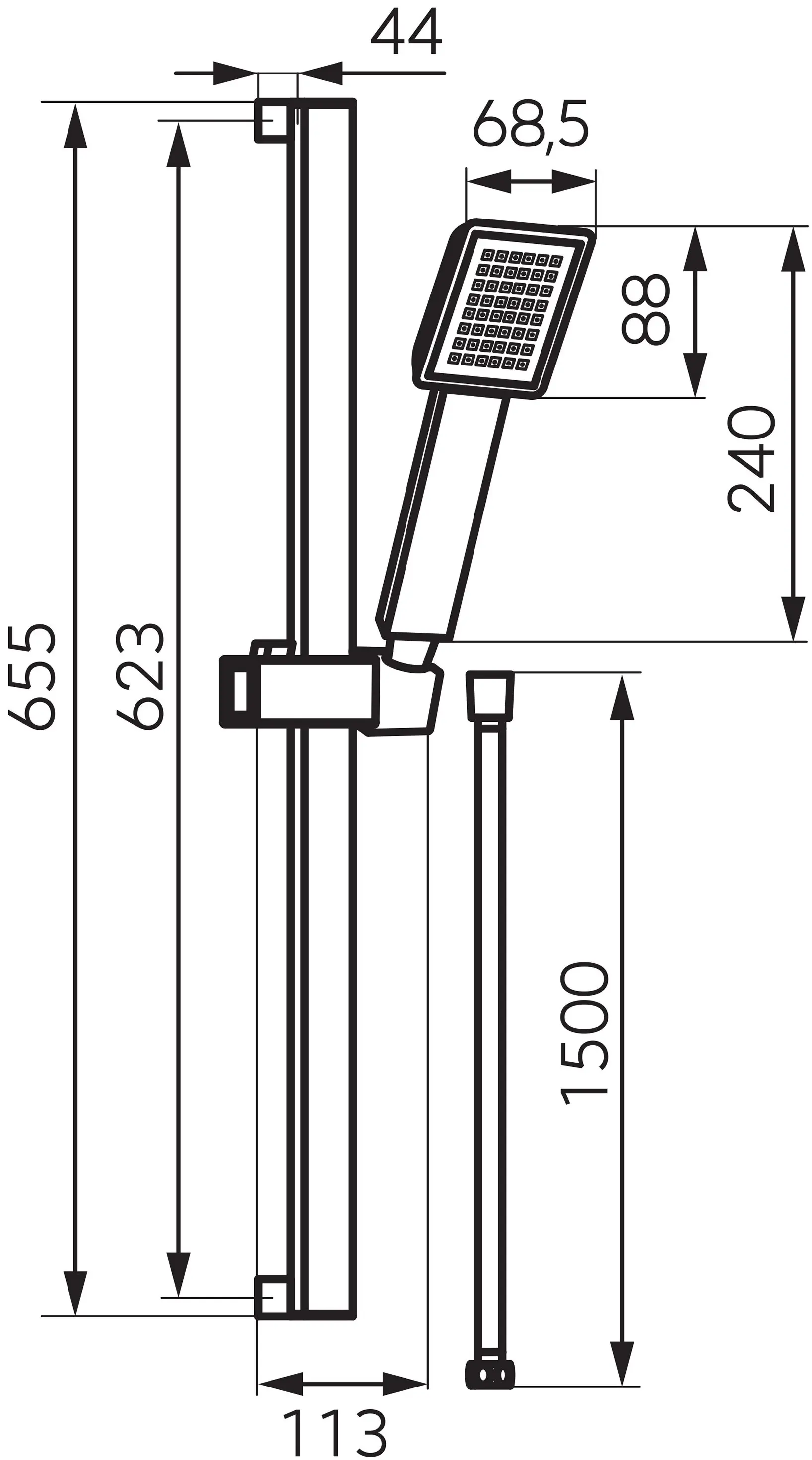 Set de dus Ferro Sinus N170BL-B (Matt Black)