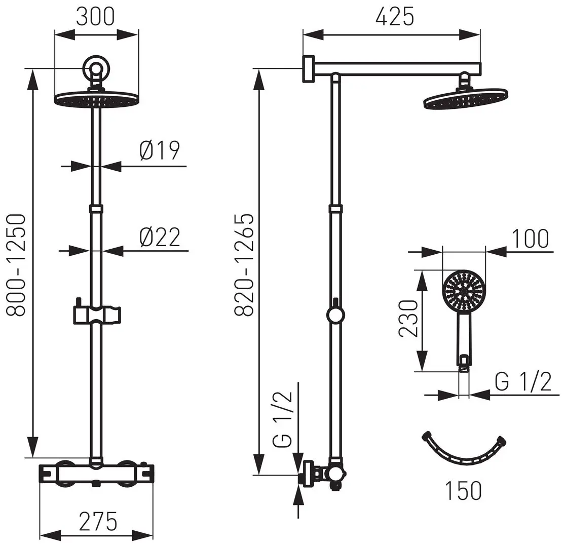 Set de dus Ferro Trevi NP75-TRV7U-BL (Black)