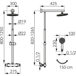 Set de dus Ferro Trevi NP75-TRV7U-GM (Gun Metal) Thumb