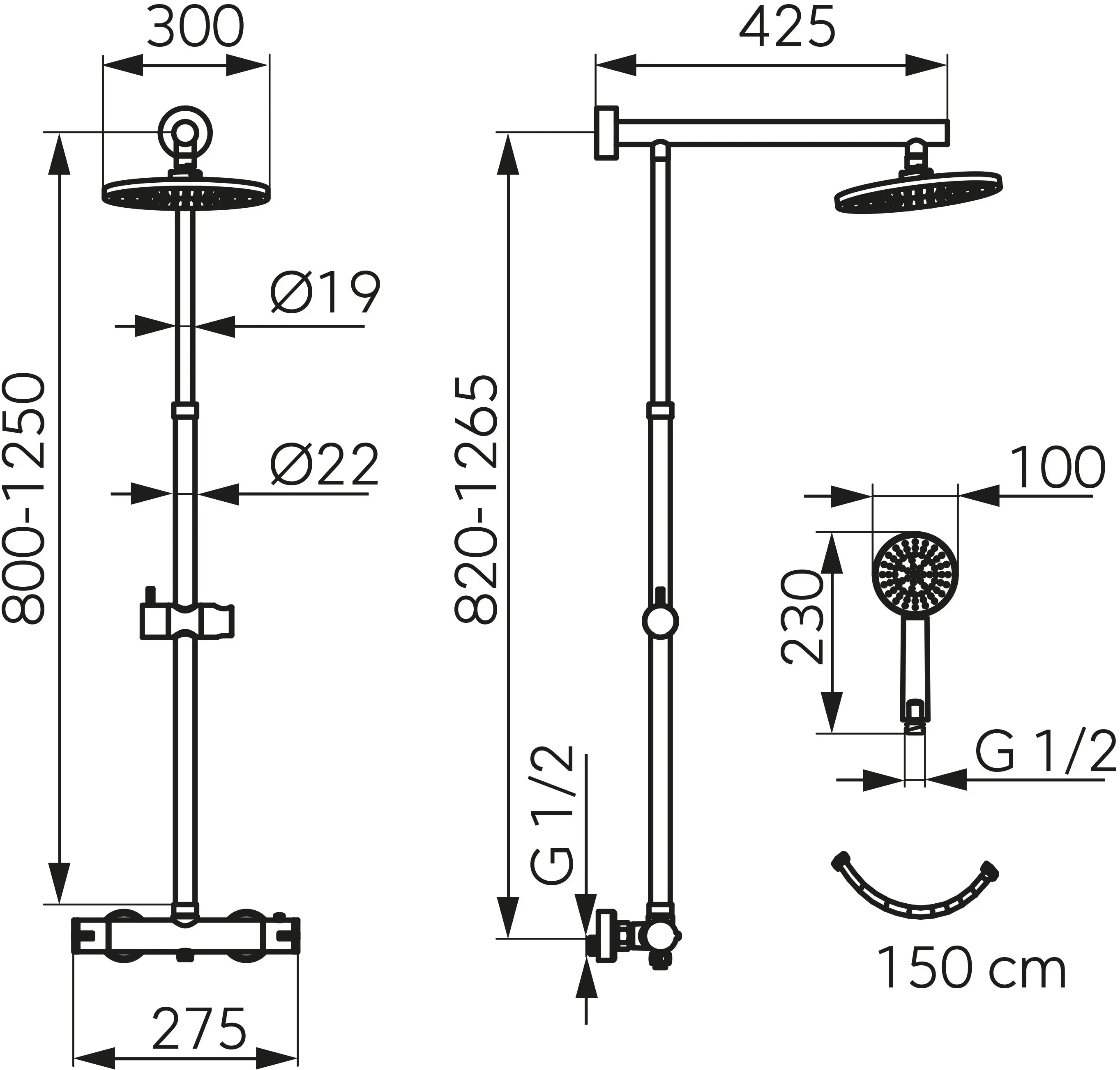 Set de dus Ferro Trevi NP75-TRV7U-GM (Gun Metal)