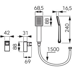 Душевой гарнитур Ferro U170BL-B (Black) Thumb
