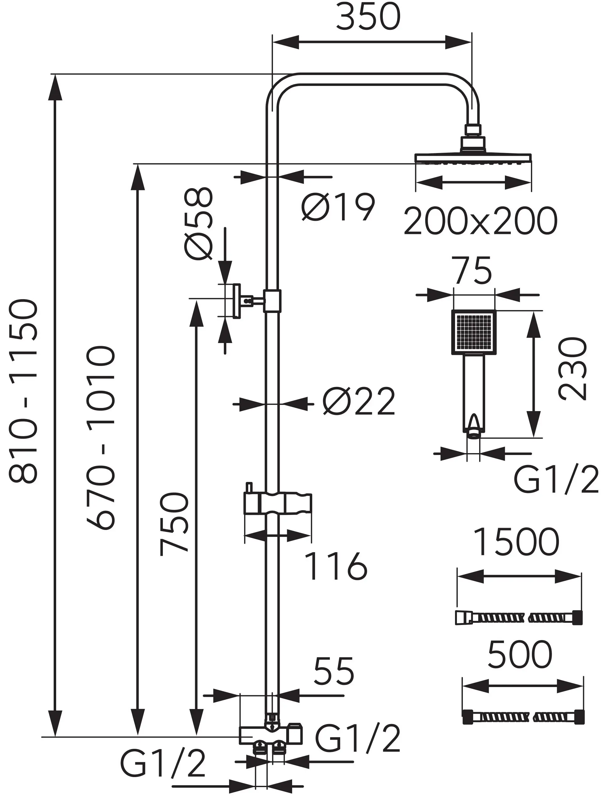 Set de dus Ferro Wizard Square NP46 (Chrome)