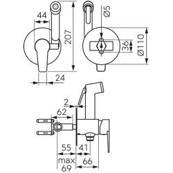Смеситель с гигиеническим душем Ferro Ritto BTR66P (Chrome) Thumb
