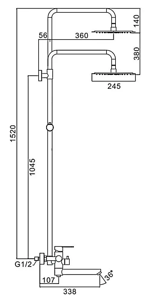 Sistem de dus Frap H801-6 F24801-6 (Black)