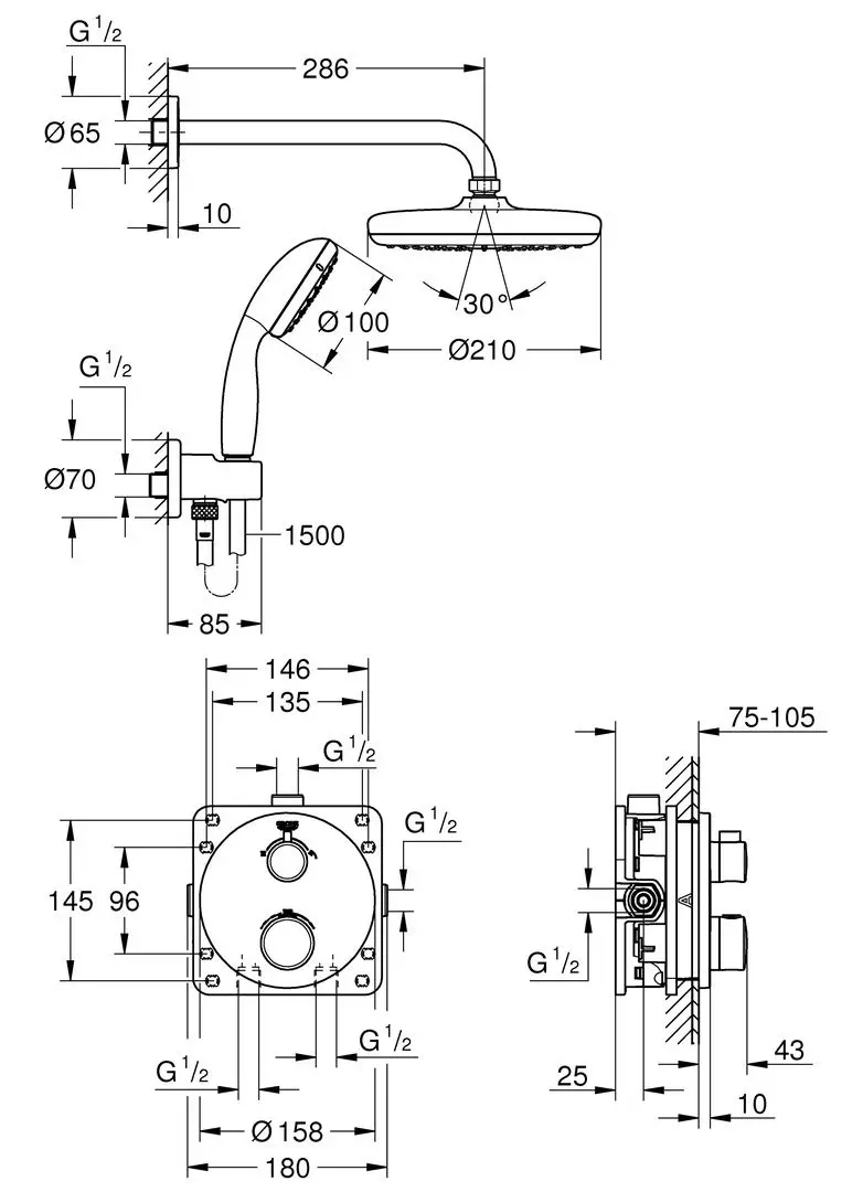 Set de dus Grohe Grohtherm 34727000 (Chrome) - 3
