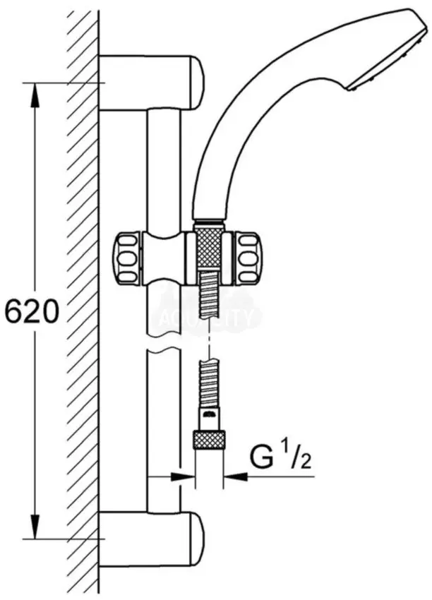 Set de dus Grohe Relexa Solo 80 28892000 (Chrome) - 3