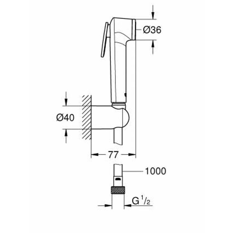 Dus igienic Grohe Tempesta-F Trigger 30 26352000 (Chrome) cumpără în ...