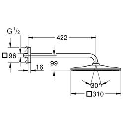 Dus de sus Grohe Rainshower Mono 310 Cube 26564000 (Chrome) Thumb