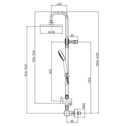 Set de dus Herz Fresh UH00443 (Chrome) Thumb