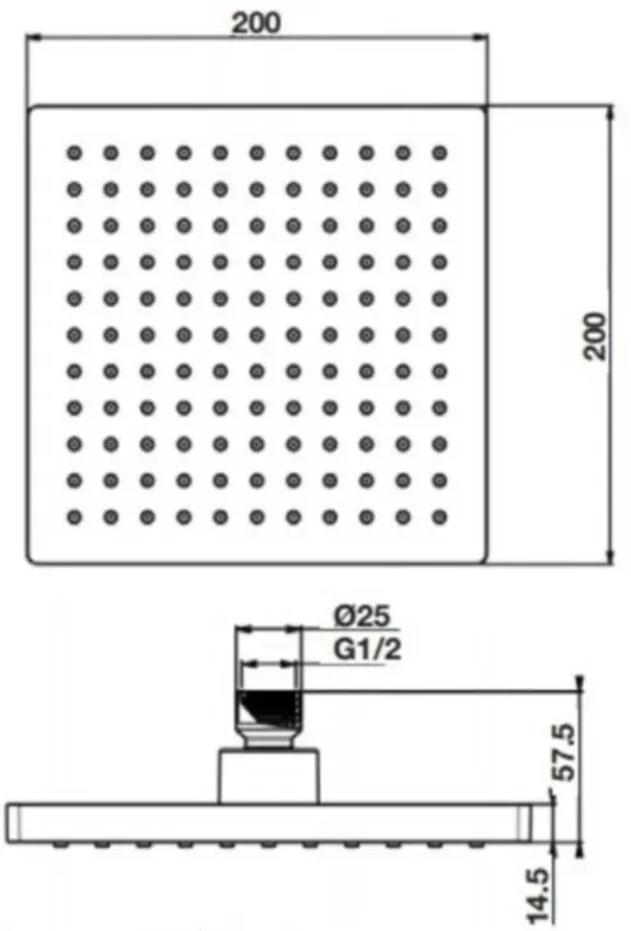 Верхний душ Herz SQ a54 UH12112 (Chrome)