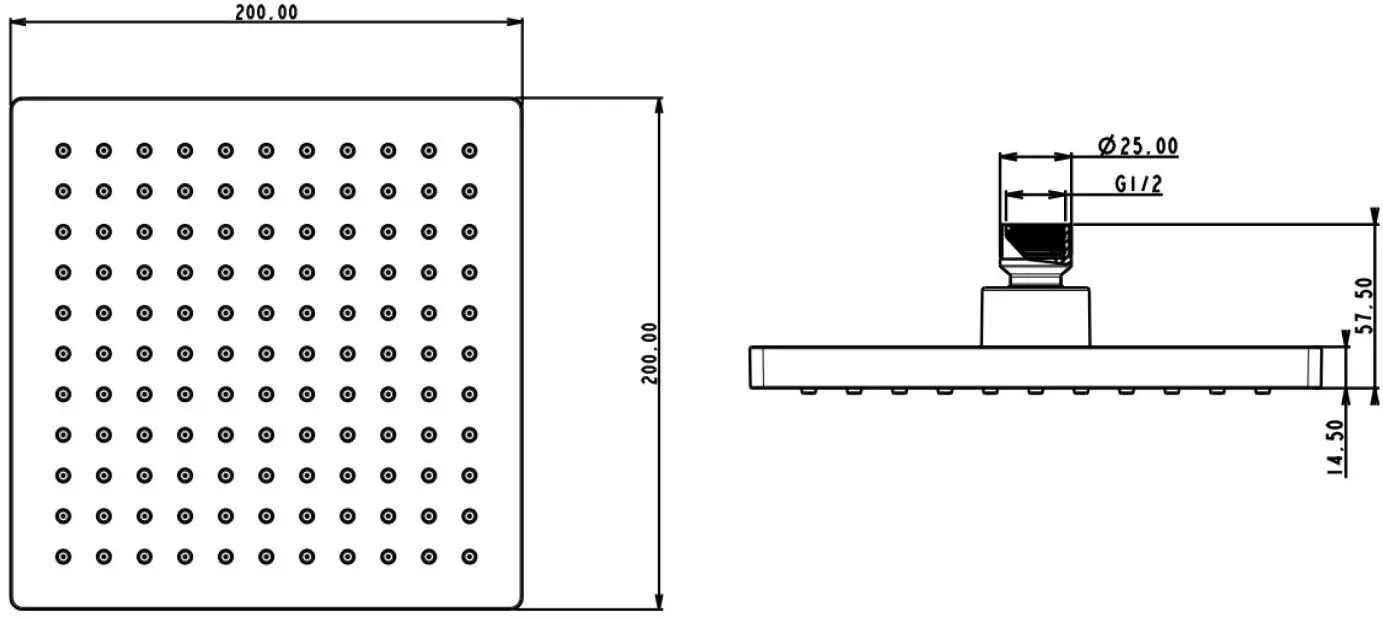 Верхний душ Herz SQ a54B UH12112B (Black)