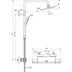 Set de dus Ideal Standard Caratherm T50 A7230AA (Chrome) Thumb