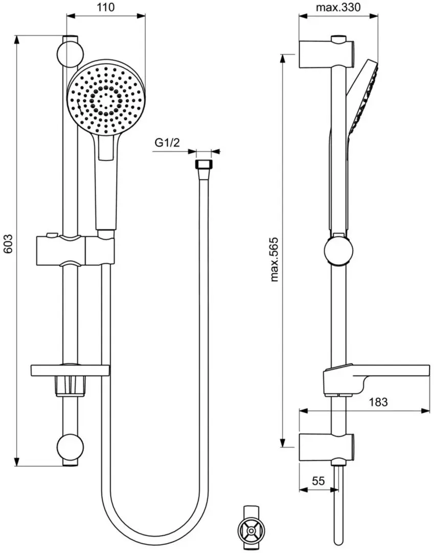 Душевой гарнитур Ideal Standard Ceraflex BD001AA (Chrome) - 5