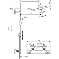 Душевой гарнитур Ideal Standard Ceratherm T25+ A7210AA (Chrome) Thumb