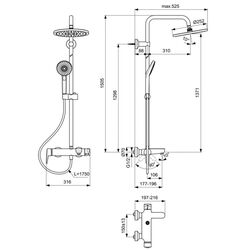 Душевой гарнитур Ideal Standard Idealrain Eco B2267AA (Chrome) Thumb