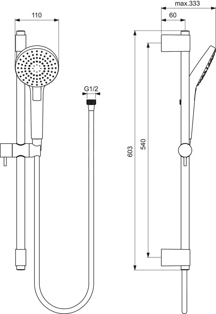 Set de dus Ideal Standard Idealrain Evo B2233AA (Chrome) - 6