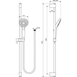 Set de dus Ideal Standard Idealrain Evo B2237AA (Chrome) Thumb