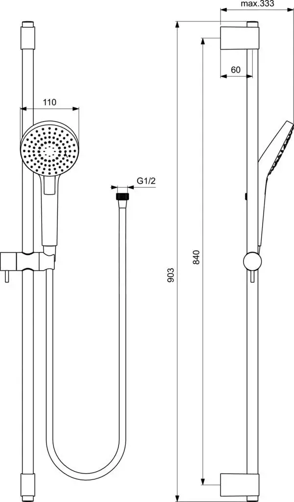 Set de dus Ideal Standard Idealrain Evo B2237AA (Chrome) - 5