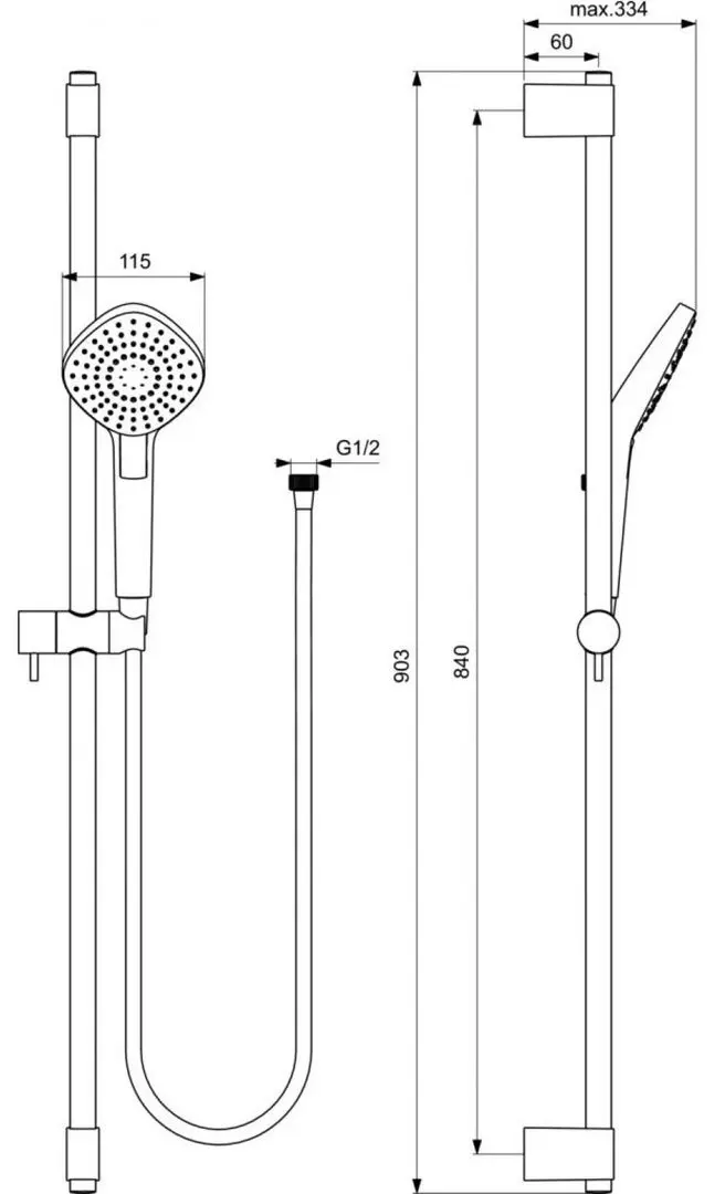 Душевой гарнитур Ideal Standard Idealrain Evo B2238AA (Chrome) - 6