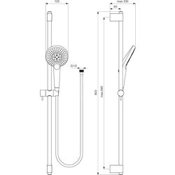 Set de dus Ideal Standard Idealrain Evo Jet B1763AA (Chrome) Thumb