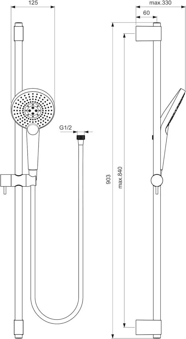 Set de dus Ideal Standard Idealrain Evo Jet B1763AA (Chrome) - 11
