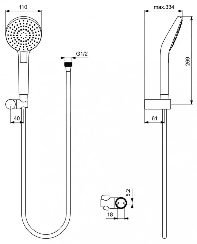 Ручной душ Ideal Standard Idealrain Evo Jet Round B2239AA (Chrome) - 3