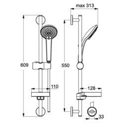 Set de dus Ideal Standard Idealrain Soft M3 B9415AA (Chrome) Thumb