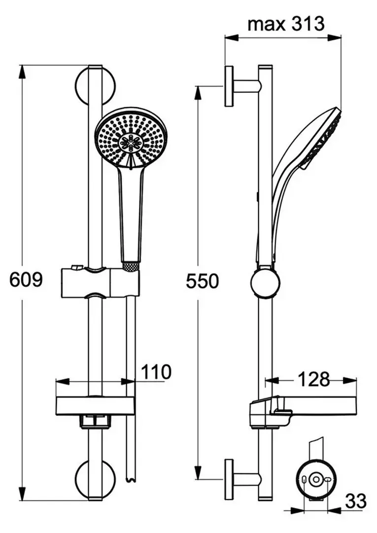 Set de dus Ideal Standard Idealrain Soft M3 B9415AA (Chrome) - 4