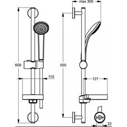 Set de dus Ideal Standard IdealRain Soft S1 B9501AA (Chrome) Thumb