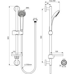 Set de dus Ideal Standard Idealrain Soft S3 B9503AA (Chrome) Thumb