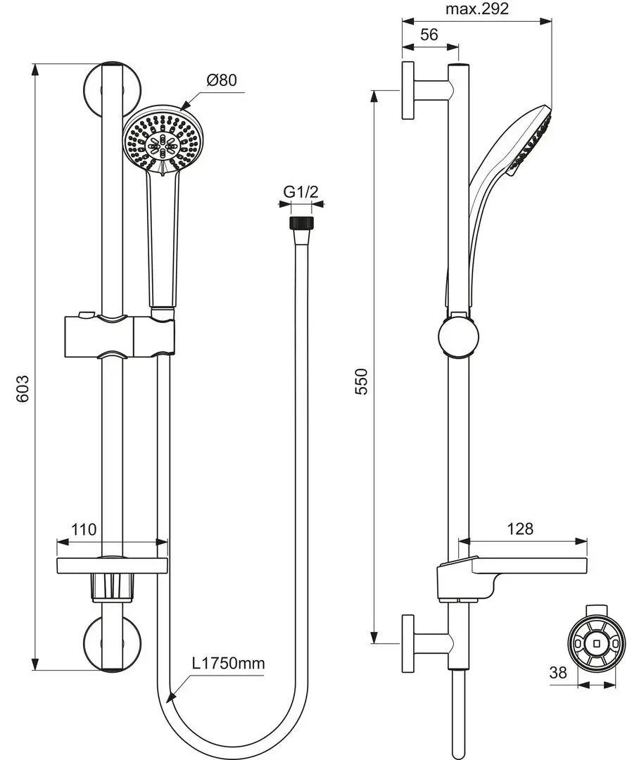 Set de dus Ideal Standard Idealrain Soft S3 B9503AA (Chrome) - 4