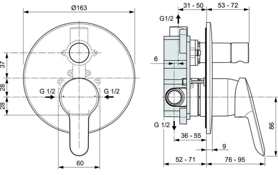 Душевой гарнитур Ideal Standard Alpha BD003AA (Chrome) - 9