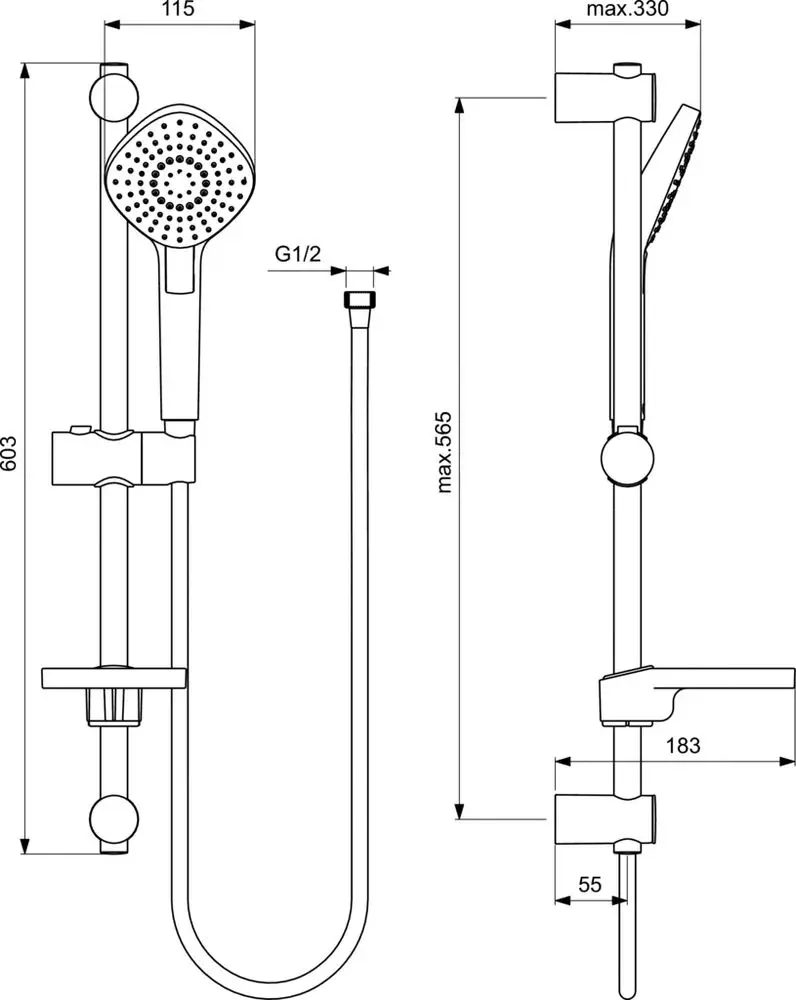 Душевой гарнитур Ideal Standard Ceraplan III BD005AA (Chrome) - 5