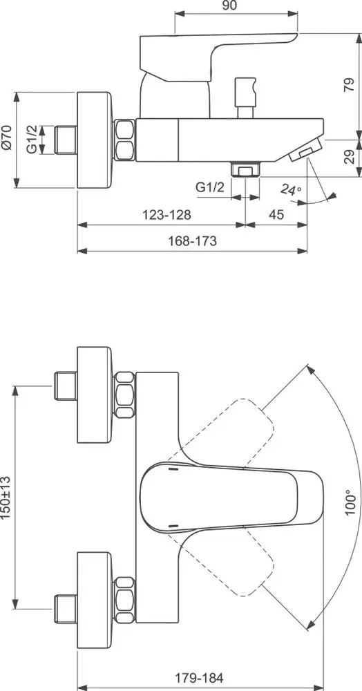 Душевой гарнитур Ideal Standard Ceraplan III BD005AA (Chrome) - 6