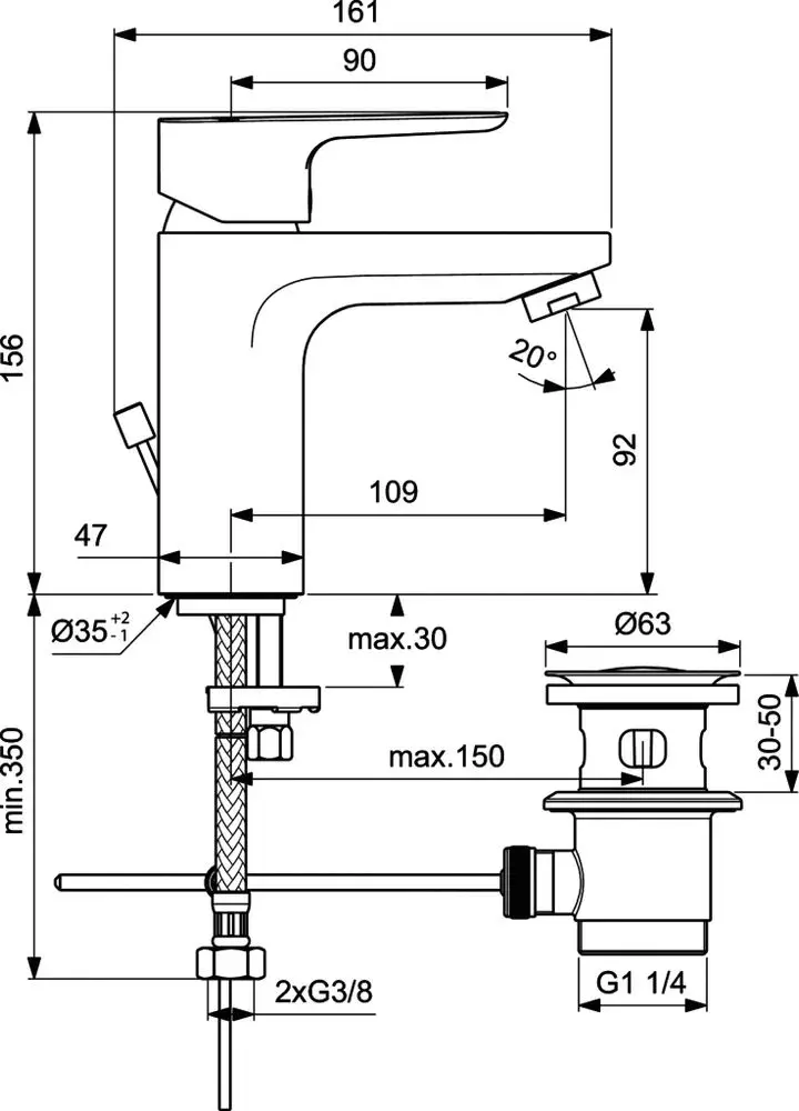 Душевой гарнитур Ideal Standard Ceraplan III BD005AA (Chrome) - 7