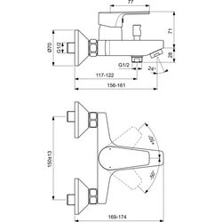 Душевой гарнитур Ideal Standard Esla BC264AA (Chrome) Thumb