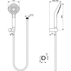 Ручной душ Ideal Standard Idealrain Evo Diamond L3 B2240AA (Chrome) Thumb