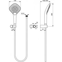 Ручной душ Ideal Standard Idealrain Evo Jet Diamond XL3 B1766AA (Chrome) Thumb