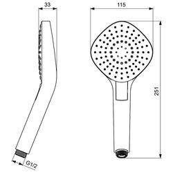 Ручной душ Ideal Standard Idealrain Evo Diamond L3 D110 B2232AA (Chrome) Thumb