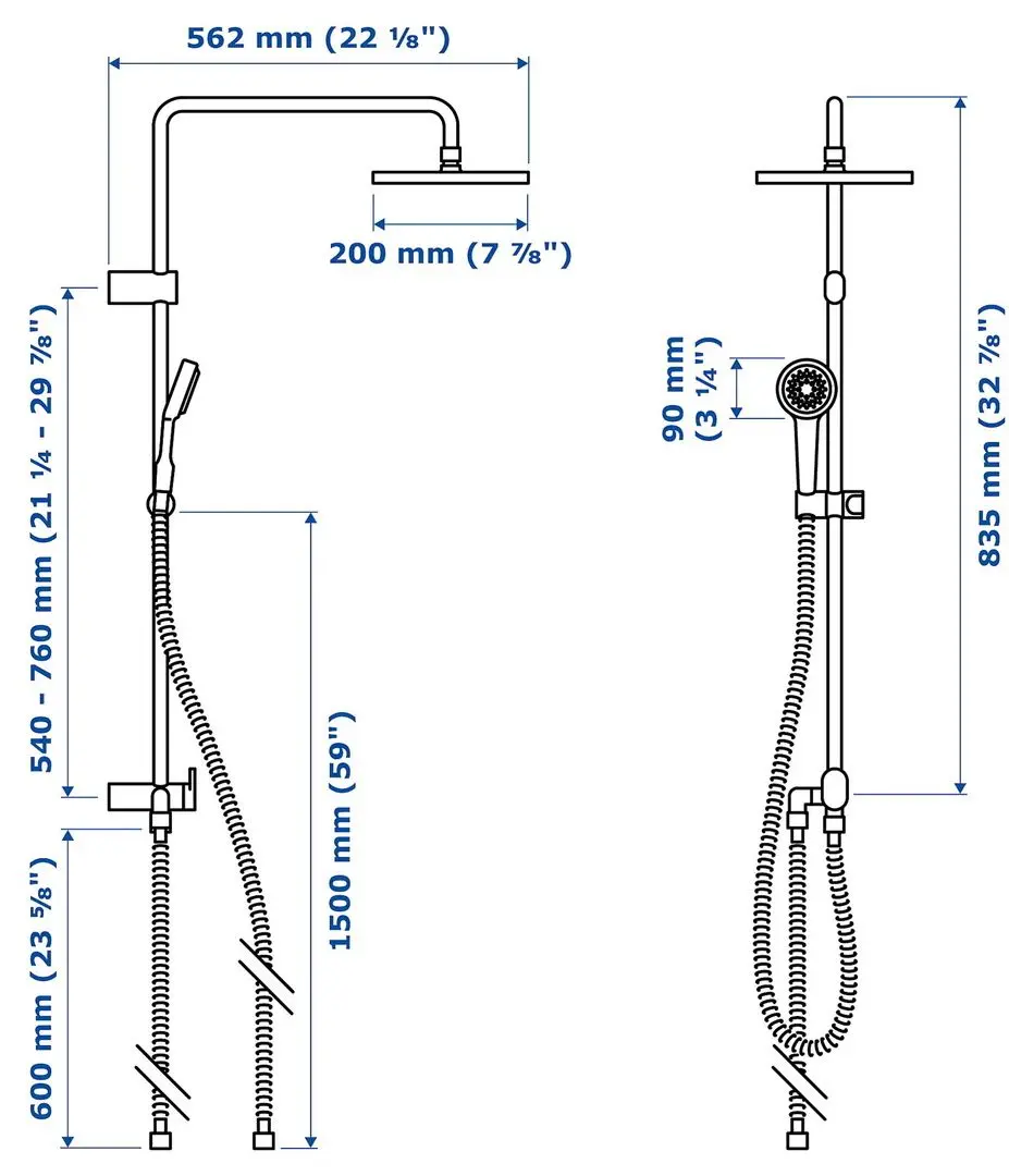 Set de dus Ikea Brogrund (Chrome)